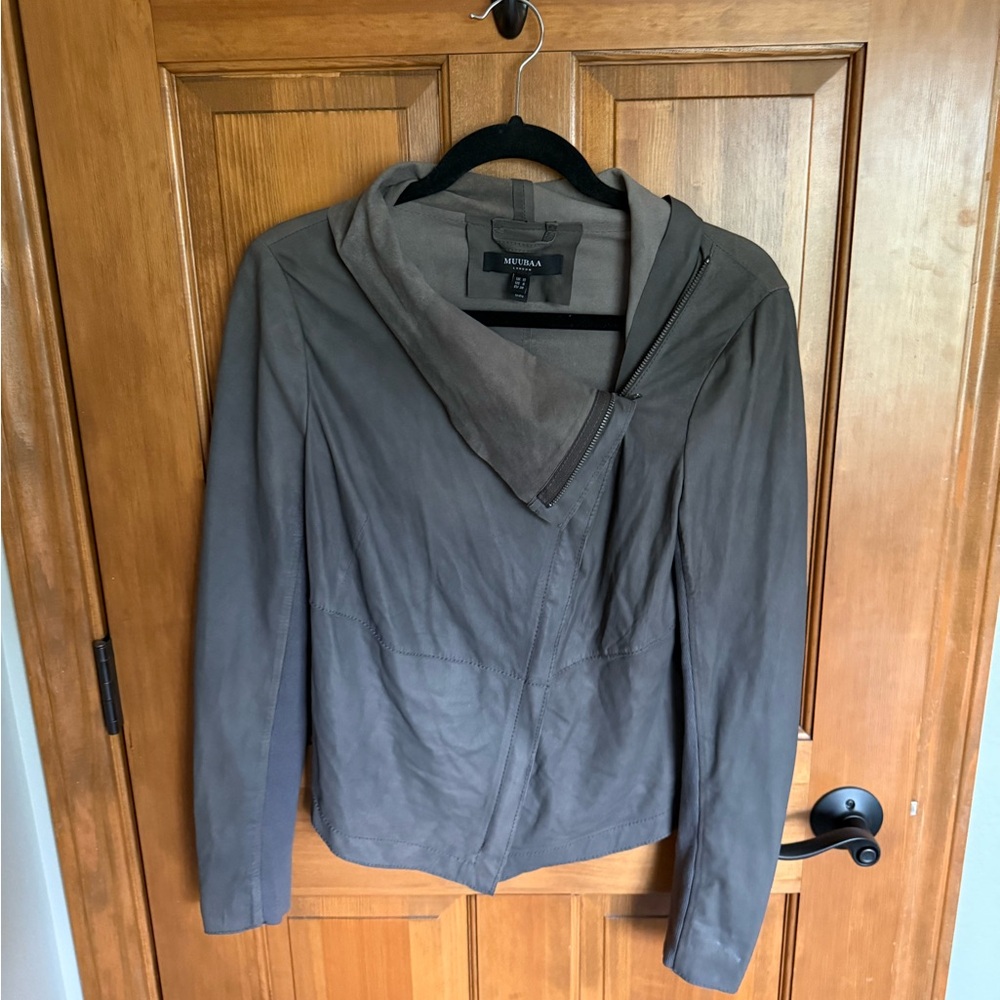 Muubaa 100% goat leather Drape Bovaya jacket size 6